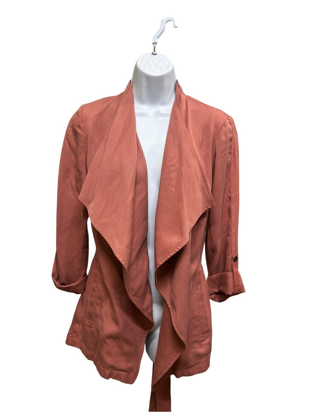 EDC Brand Lyocell Drape Front Terracotta Rust Jacket Size XS - Picture 2 of 6